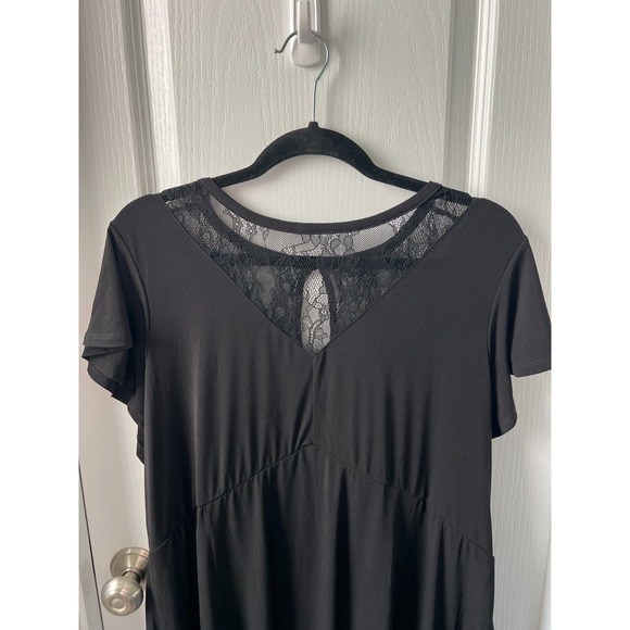 Torrid Womens Dress Black Midi Studio Knit Asymmetrical‎ Lace Whimsigoth Sz 3 3X - Picture 2 of 5